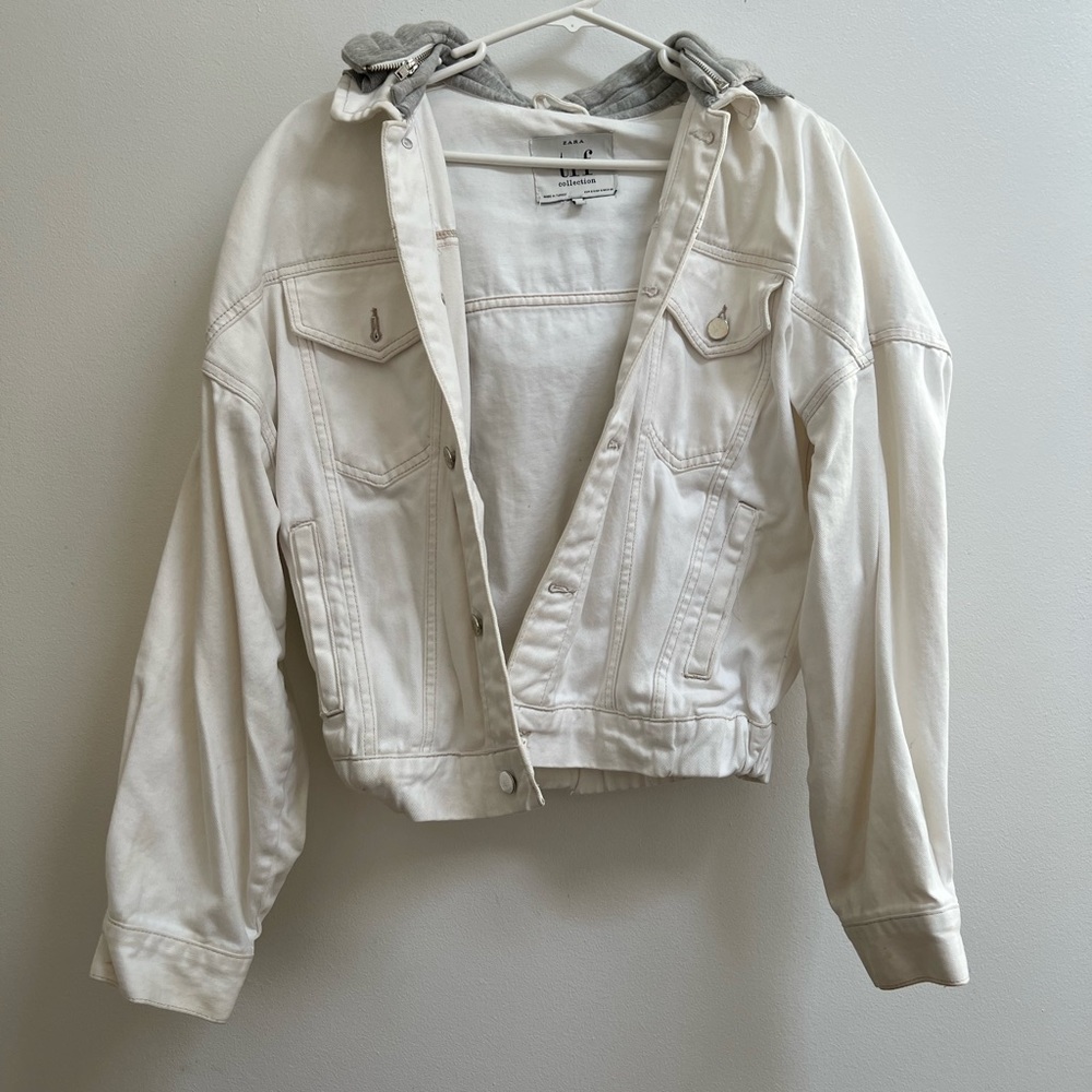 Zara Denim Jacket with Removable Hood S